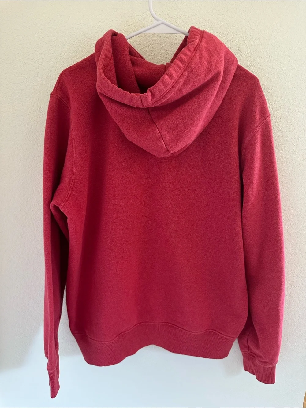 The North Face Men's Red Crewneck Hoodie with Logo Patch